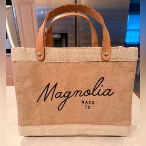 Magnolia Tan Canvas Market Tote with Black Script
